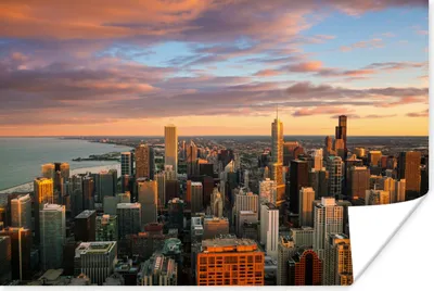 Produktbild von MuchoWow® Poster Skyline - Stadt - Wolken - Amerika 60x40 cm - Schlafzimmerdekoration