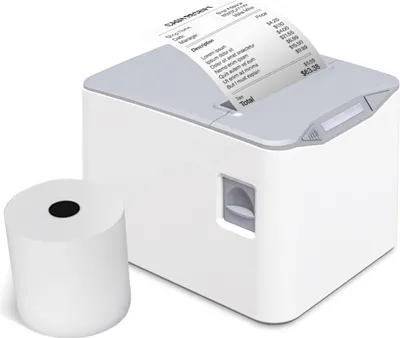 Produktbild von Bisofice 80 mm Desktop-Thermo-Belegdrucker POS USB+LAN-Verbindung, 83 mm Papierbehälter/203 dpi/220 mm/s Druckgeschwindigkeit/wandmontierbar, Weiß