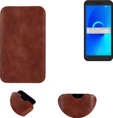 Produktbild von K-S-Trade Schutzhülle Handyhülle kompatibel mit Alcatel 1S Handytasche Kunstleder Sleeve in braun