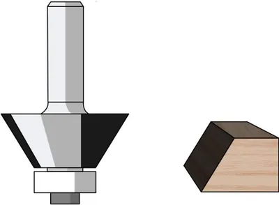 Produktbild von FAMAG Kantenfräser HM 45° 31,8x12,7x53mm, Schaft 8mm - 3118.845