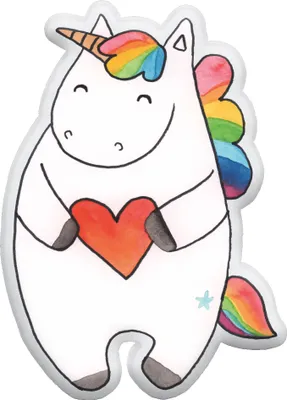 Produktbild von Mr. & Mrs. Panda Dekokissen Einhorn Herz 70 cm - Weiß - Geschenk, Kuscheltier, Unicorn, kuschelkissen tier, Tierkissen, Lustig, Freundin, Einhörner, Plüschtier