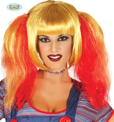 Produktbild von Perücke mit Zöpfen blond rot für Damen