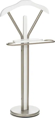 Produktbild von Herrendiener FABIO mit Hosenbügel und Ablage, Champagner/Weiß - Stummer Diener Kleiderbutler Kleiderständer mit Kleiderbügel