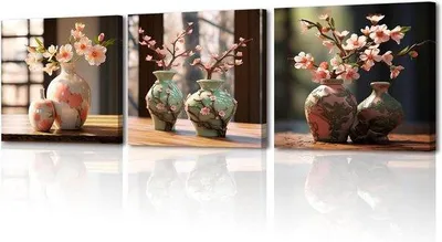 Produktbild von Famanu Canvasdruck Set - Abstraktes Design - 3er Set - 30 x 30 cm