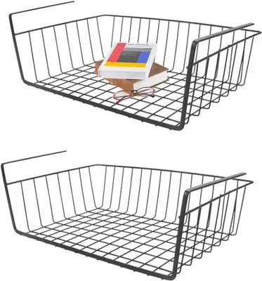 Produktbild von Hängende Aufbewahrungsbehälter, 2 Stück, Metall, Schwarz, für Küche und Badezimmer