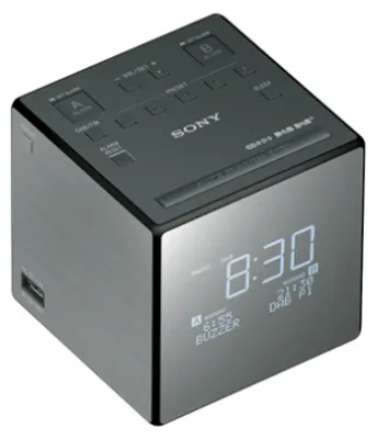 Produktbild von Sony XDRC1DBP, Uhr, DAB, DAB+, FM, 87,5 - 108 MHz, 174,928 - 239,2 MHz, LCD, Weiß