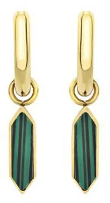 Immagine prodotto di Orecchini moderni placcati oro con malachite Stylize TJ3659
