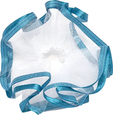Produktbild von NKlaus 2x Taufe Kerzenmanschette Kommunion aus Tüll Tropfschutz 12x9cm blau Satinband 14425