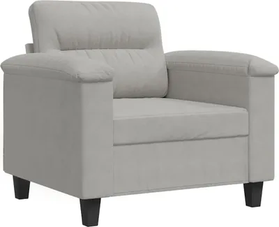 Zdjęcie produktu dla vidaXL Fotel jasnoszary 60 cm tkanina z mikrofibry