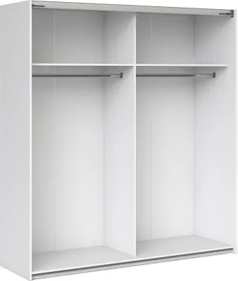 Produktbild von Dmora Großer Kleiderschrank Neive 182x200h cm Weiß, 2 Ablagen Kleiderstange