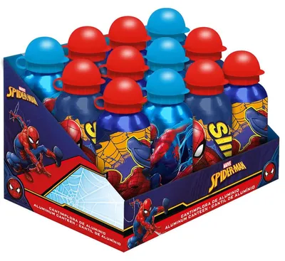 Obrázok produktu pre Marvel Spiderman, plechová fľaša na vodu, objem 500 ml, rôzne motívy