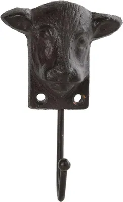 Produktbild von Esschert Design Haken Kuhkopf 13,5 cm - Gusseisen