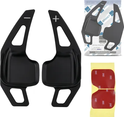 Produktbild von Schaltwippen ALU Schwarz kompatibel mit BMW 1er F20 F21 F22 F23 F45 F46 3er F30 F31 F34 F32 F33 F36 i8 X1 F48 X2 F39 X3 F25 X4 F26 X5 F15 X6 F16