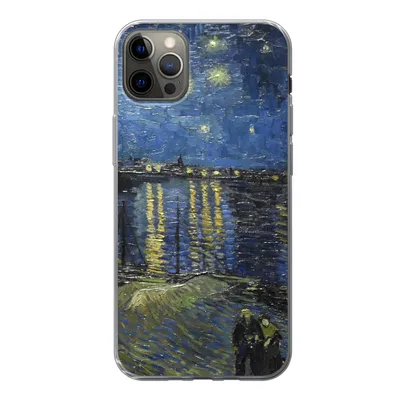 Produktbild von MuchoWow® Handyhülle Schutzhülle Hülle für iPhone 12 Pro Max Sternennacht über dem Orsay Paris - Vincent Van Gogh Silikon Softcase Handy Hülle - Hartschale