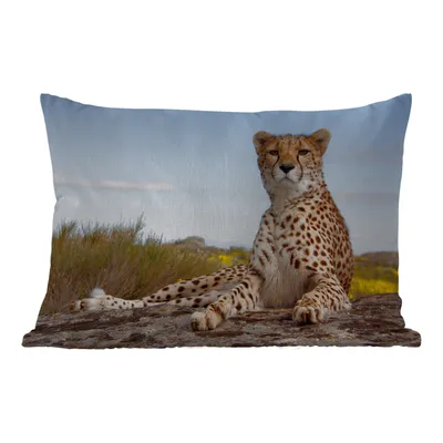 Obrázek produktu pro MuchoWow® Vnější polštář - Leopard - Zvířata - Příroda -50x30 cm- Odolnost proti povětrnostním vlivům - polštář do obývacího pokoje