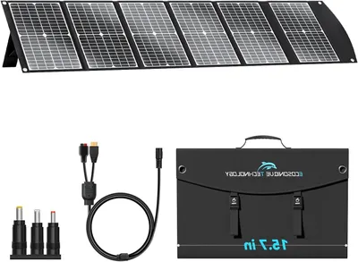 Immagine prodotto di Pannello solare - Caricabatterie solare - Pannello solare pieghevole - Power bank - Pannello solare - Potenza: 100W