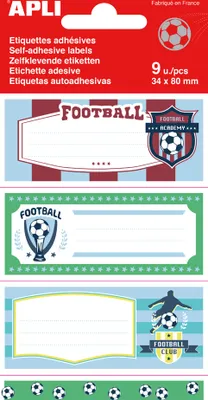 Produktbild von APLI Buchetiketten "Fußball" 36 x 81 mm 3 Blatt à 3 Etiketten