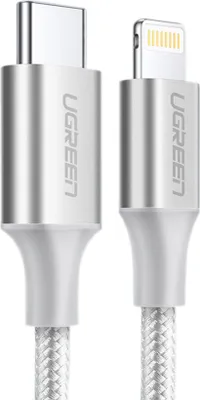 Immagine prodotto di UGREEN USB-C to Lightning Cable Aluminum Shell Braided 1m Silver