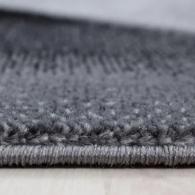 Produktbild von Kurzflor Teppich Paolo Läufer, Farbe: Schwarz, Größe:80x300 cm