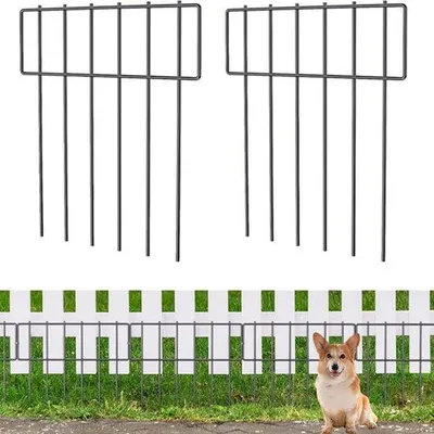 Obrázok produktu pre Ibenzoa® Kovový plot do záhrady, odolný voči korózii, 3,3 m x 43,2 cm – zvarovaný kovový drôt, ochrana proti kopaniu psami a králikmi