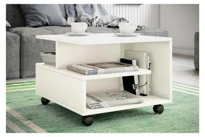 Produktbild von Couchtisch aus Holz mit Rollen