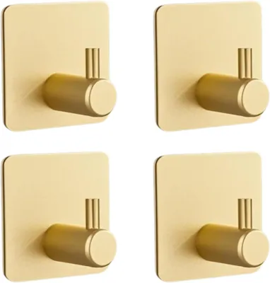 Imagen del producto de Ganchos para colgar sin necesidad de taladro, con fuerte adhesión, paquete de 4 unidades, ideales para la cocina y el baño