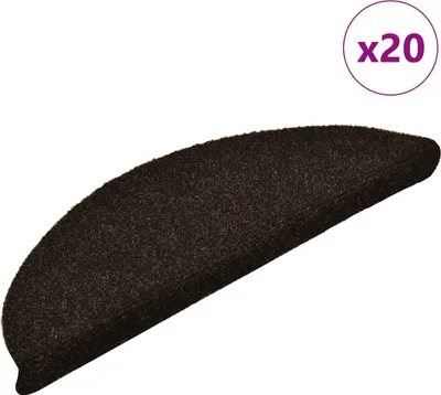 Obrázek produktu pro Samolepicí rohože 20 ks 56x17x3 cm Tmavě hnědá Půlkruhové rohože