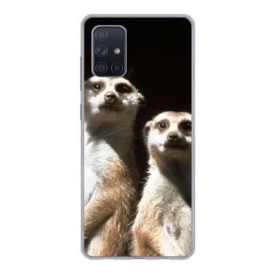 Produktbild von MuchoWow® Handyhülle Schutzhülle Hülle für Samsung Galaxy A51 Schwarz - Erdmännchen - Tiere Silikon Softcase Handy Hülle - Schutzabdeckung