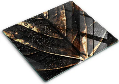Zdjęcie produktu dla Deska kuchenna – 60 cm x 52 cm - Szklana deska do krojenia - Szkło hartowane – Antypoślizgowa - Żółty Liść