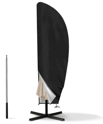 Image de Housse de protection pour parasol, résistante aux intempéries, anti-UV, coupe-vent et résistante à la neige, dimensions : 265 x 40/70/50 cm