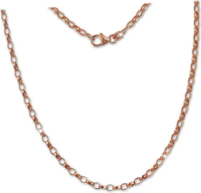 Produktbild von SilberDream Halskette 925 Silber vergoldet 45cm Erbskette oval rose D2SDK26045E