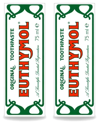 Zdjęcie produktu dla 2 sztuki pasty do zębów Euthymol Original - bez fluoru - 75 ml - zestaw ekonomiczny