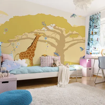 Produktbild von Muralo XXL Vlies FOTOTAPETE SueSSE TIERE Giraffe Afrika (B) 360 cm x (H) 240 cm Tapete Wandtapete WOHNZIMMER SCHLAFZIMMER 4842