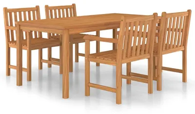 Obrázek produktu pro vidaXL 5dílný zahradní jídelní set 180 x 90 cm z masivního teakového dřeva