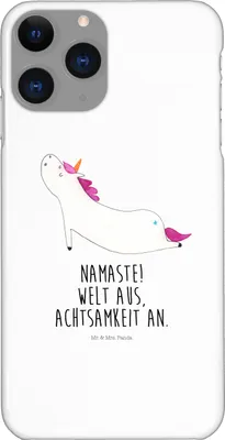 Produktbild von Mr. & Mrs. Panda Iphone 11 Pro Handyhülle Einhorn Yoga - Weiß - Geschenk, Namaste, Yogamatte, Einhörner, Unicorn, Handy Case, Süß, Premium Kunststoff