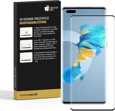 Produktbild von 2x 9D Keramik für Huawei Mate 40 Pro Plus FULL-COVER Panzerfolie Displayschutz Panzerschutz Schutzfolie Displayfolie Folie ANTI-SHOK ANTI-BRUCH-ANTI-STOß