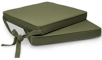 Image de Beautissu Lot de 2 coussins de chaise Loft SK vert olive, 45 x 40 x 5 cm