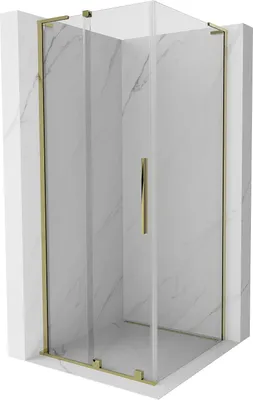 Image de Mexen Velar L cabine de douche 110x110 cm, or, porte coulissante