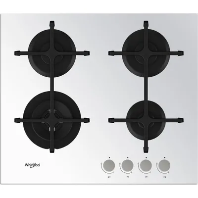 Image de Whirlpool GOA 6423/WH Table de cuisson à gaz encastrable, 4 brûleurs, blanc