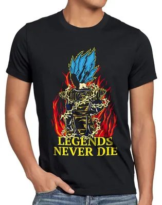 Produktbild von Legends Never Die - Vegeta Blue God Modus Herren T-Shirt Anime Manga Goku Son Dragon Schwarz