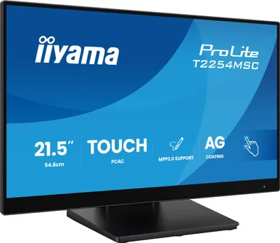 Produktbild von iiyama T2254MSC-B2AG, 54,6 cm (21.5"), 1920 x 1080 Pixel, Full HD, LED, 4 ms, Schwarz