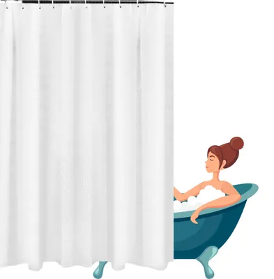 Image de Rideau de douche Glamified - Blanc - 180 x 180 cm - Imperméable