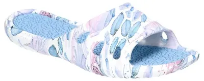 Produktbild von American Club NH134, Damen Schaumstoff Pantoletten Blumenmuster leichte Badeschuhe bequem, Blau 38