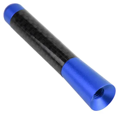 Image de 3��Antenne radio courte à vis en fibre de carbone pour modification universelle de voiture (bleue)