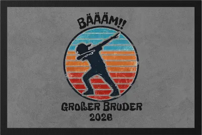 Produktbild von Bääm! Großer Bruder 2026 Fußmatte Ankündigung Dab Geburt Nachwuchs Schwangerschaft