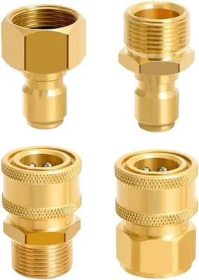 Zdjęcie produktu dla Adapter do myjki wysokociśnieniowej M22–14 mm na 1/4 cala – miedziany adapter z szybkozłączką – zestaw złączek do konwertera dyszy do mycia samochodu