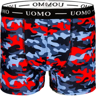 Produktbild von TEXEMP Herren Boxershorts Baumwolle Unterhose 6er Pack Trunks Unterwäsche Camouflage | B107 -| 3XL - 6 Stück