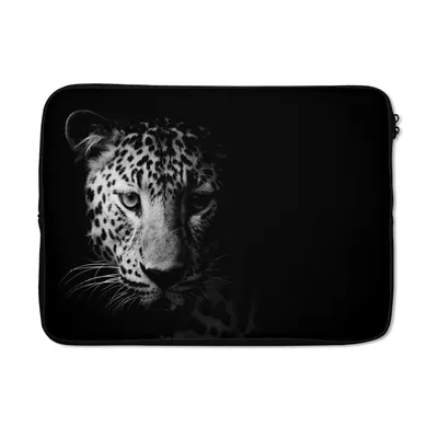 Produktbild von MuchoWow® Laptop Hülle 13 Zoll Panther - Wildtiere - Schwarz und weiß - Tiere Laptoptasche - Laptophülle - Sleeve - Rundumschutz