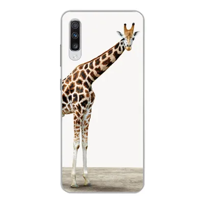 Produktbild von MuchoWow® Handyhülle Schutzhülle Hülle für Samsung Galaxy A70 Giraffe - Tiere - Weißer Hintergrund - Kinder - Junge - Mädchen Silikon Softcase Handy Hülle - Schutzhaube