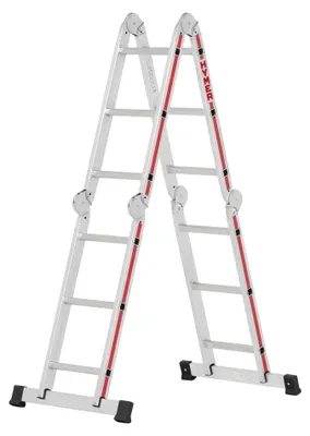 Obrázok produktu pre Hymer Mehrzweckleiter mit Arbeitsbühne 4x3 Sprossen, Holm 60 mm, Alu Leiter
